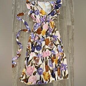 Size medium mom and mini - Mom dress with purple and yellow flowers